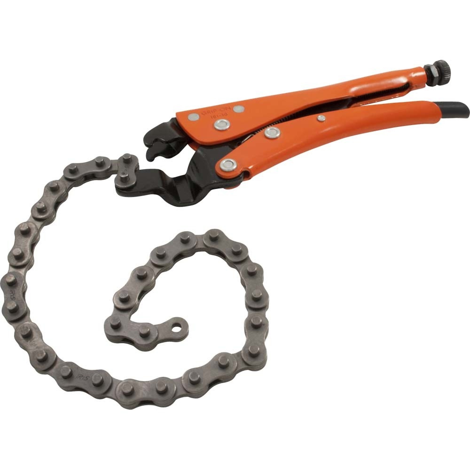 Grip-on, 10in. Locking Chain Clamp, 6-1/4in. Jaw Opening, Pieces (qty.) 1 Material Alloy Steel, Jaw Capacity 6.3 in, Model# 181-10